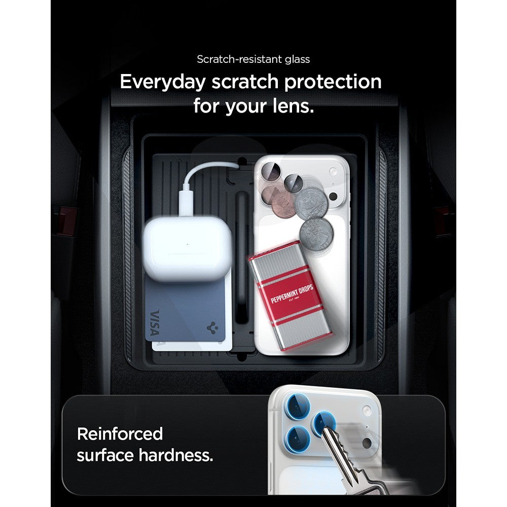 Spigen iPhone 18 Pro Max Kameraskydd Glas.tR EZ Fit Optik Pro XL Silver