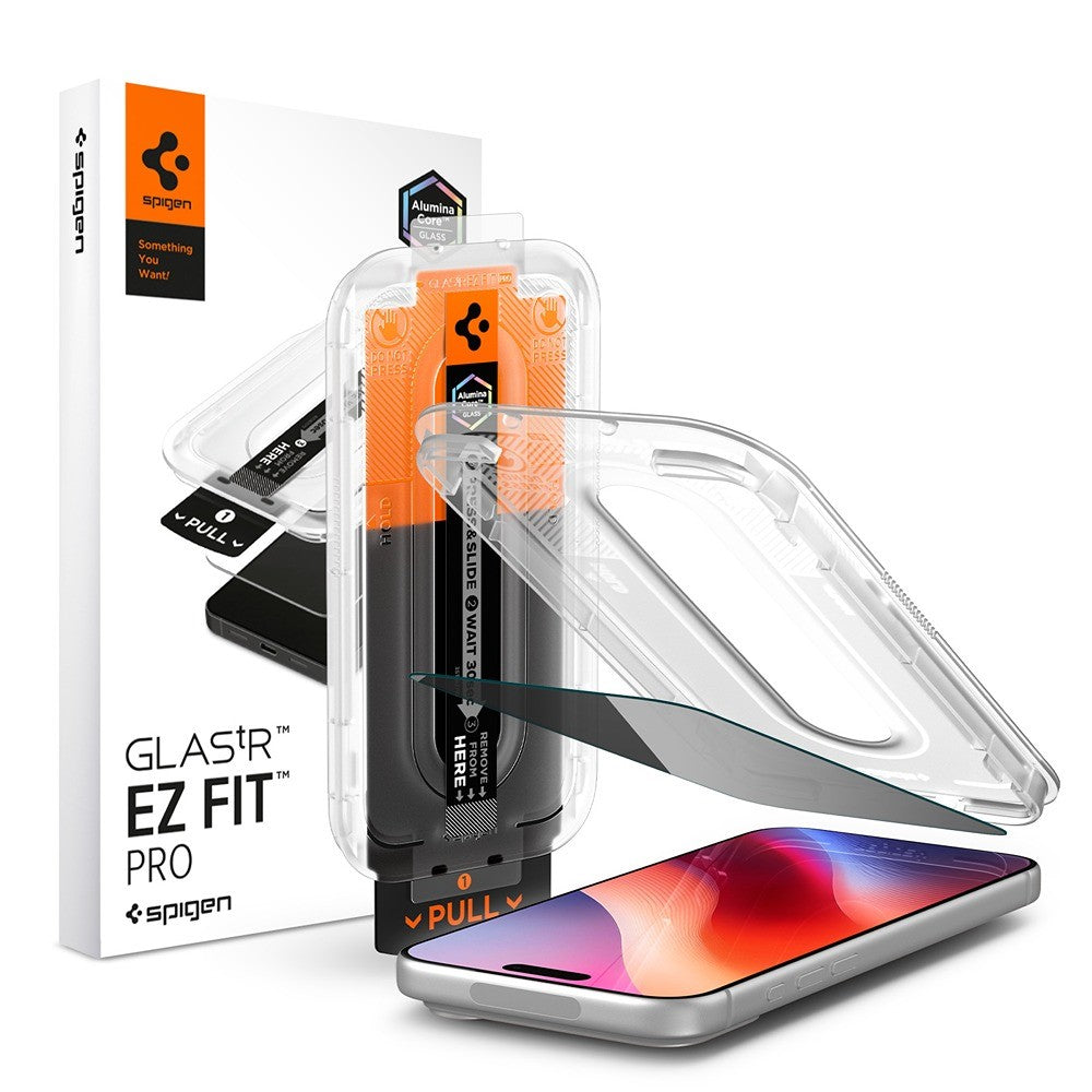Spigen iPhone 18 Pro Skärmskydd Glas.tR EZ Fit Pro Privacy