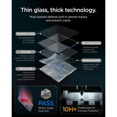 Spigen iPhone 18 Pro Skärmskydd Glas.tR EZ Fit Pro Privacy