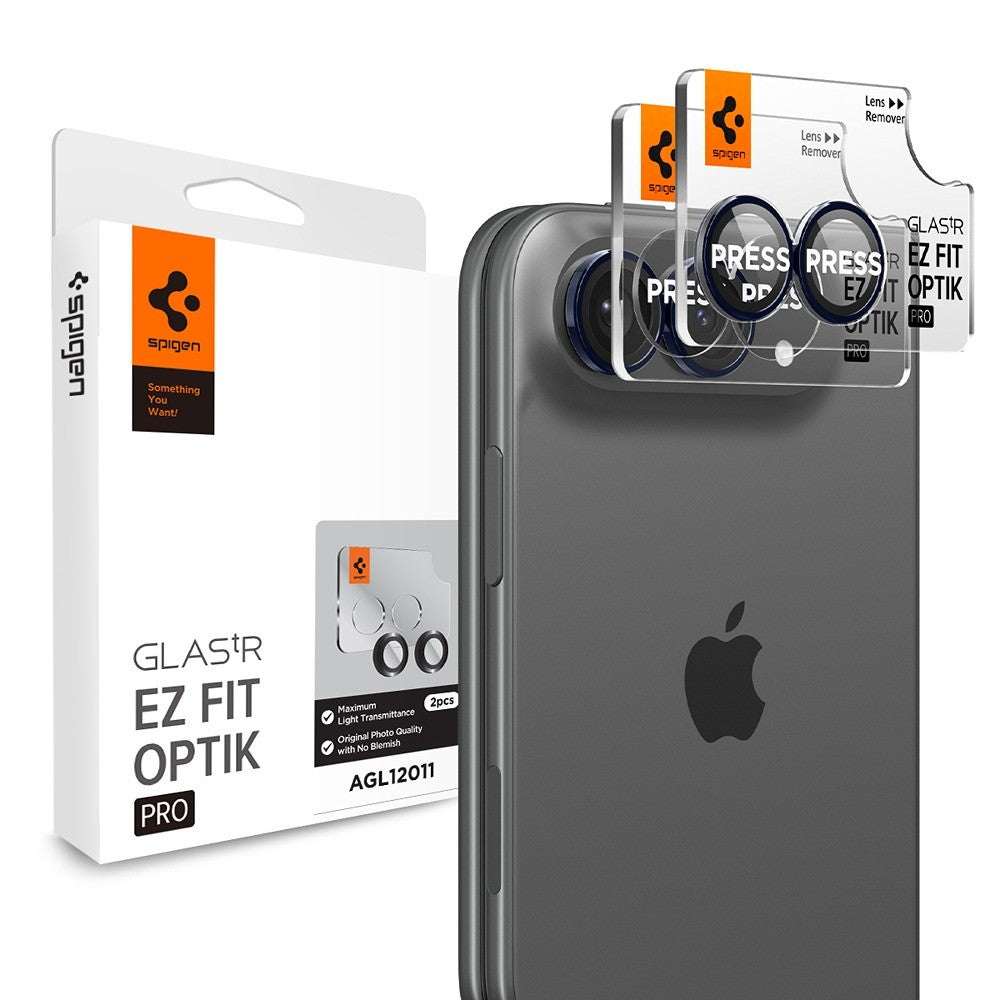 Spigen iPhone Duo Kameraskydd Glas.tR EZ Fit Optik Pro 2-pack Svart
