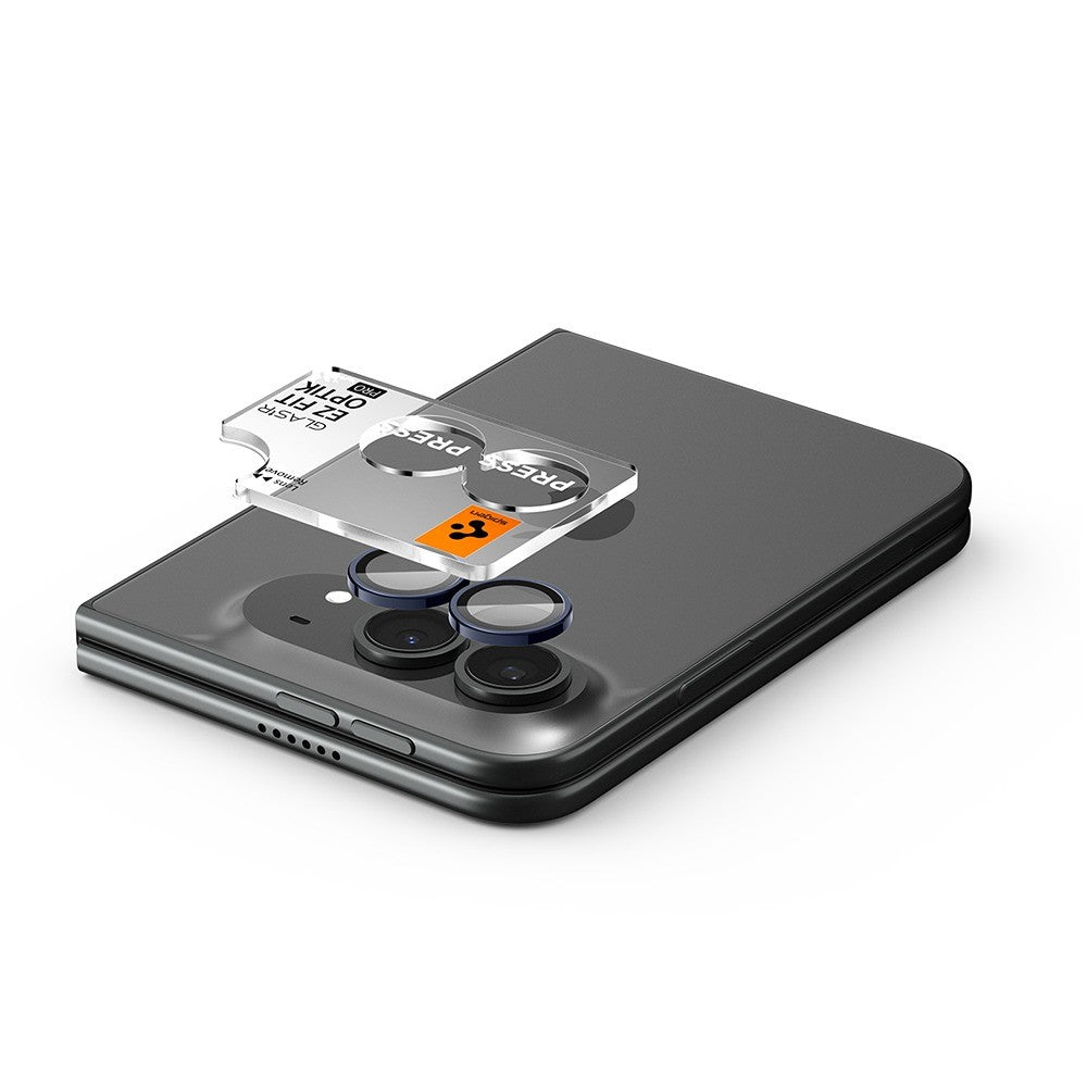 Spigen iPhone Duo Kameraskydd Glas.tR EZ Fit Optik Pro 2-pack Svart