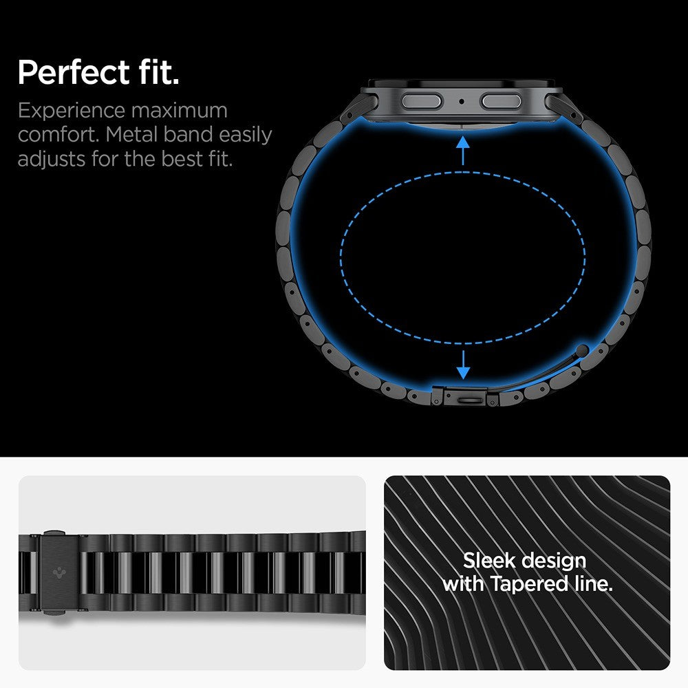 Spigen Samsung Galaxy Watch 8/9 40/44mm/Classic 46mm Armband Modern Fit 316L Svart