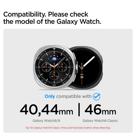 Spigen Samsung Galaxy Watch 8/9 40/44mm/Classic 46mm Armband Modern Fit 316L Svart