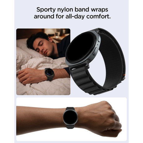 Spigen Samsung Galaxy Watch 8/9 40/44mm/Classic 46mm Armband WBF1 Svart