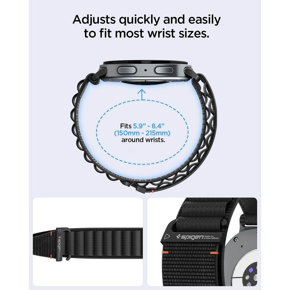 Spigen Samsung Galaxy Watch 8/9 40/44mm/Classic 46mm Armband WBF1 Svart