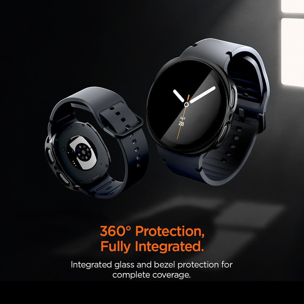 Spigen Samsung Galaxy Watch 8/9 40mm Skal med Skärmskydd Thin Fit 360 Svart