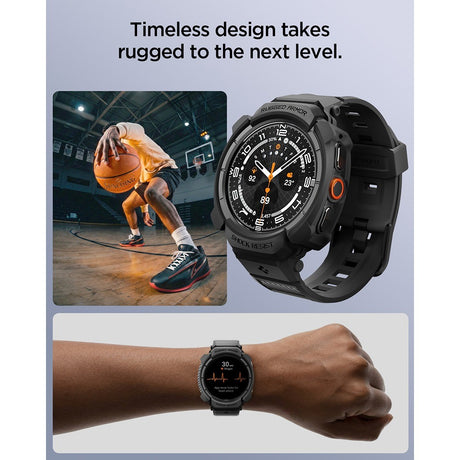 Spigen Samsung Galaxy Watch Ultra 2 47mm Armband och Skal Rugged Armor Pro Matte Black