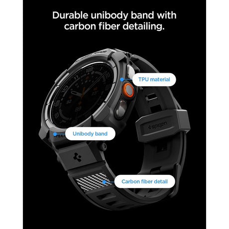 Spigen Samsung Galaxy Watch Ultra 2 47mm Armband och Skal Rugged Armor Pro Matte Black