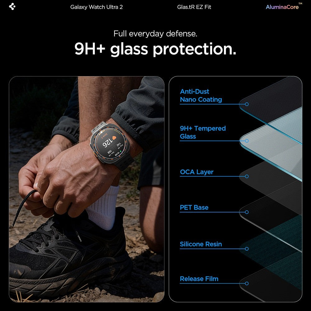 Spigen Samsung Galaxy Watch Ultra 2 47mm Skärmskydd GLAS.tR EZ Fit 2-pack