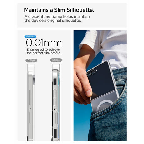 Spigen Samsung Galaxy Z Flip 8 Skal Air Skin MagFit Clear White