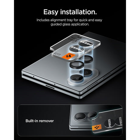 Spigen Samsung Galaxy Z Fold 8 Kameraskydd GLAS.tR EZ Fit Optik Pro 2-pack Svart
