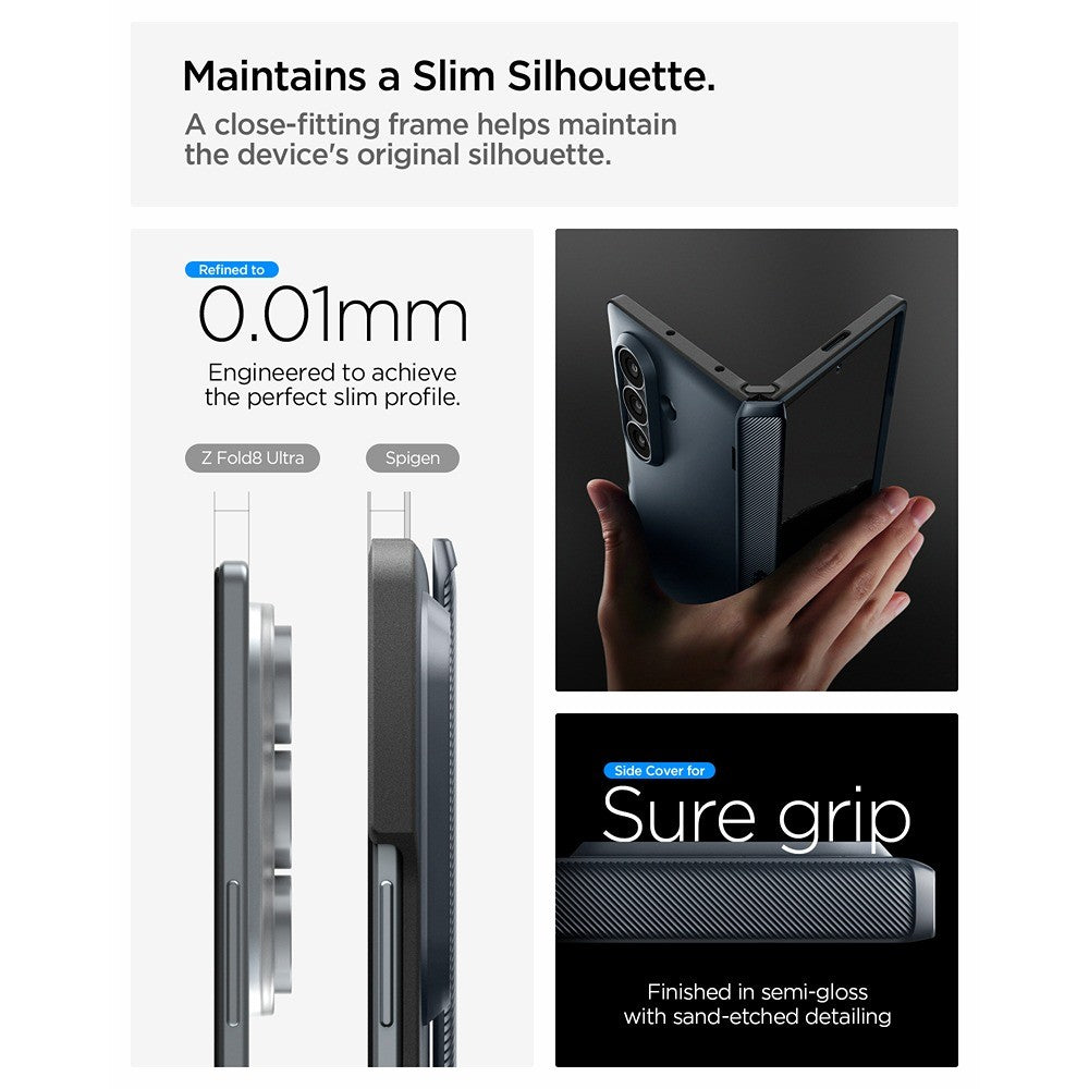 Spigen Samsung Galaxy Z Fold 8 Ultra Skal Slim Armor Pro MagFit Metal Slate