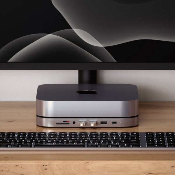 Satechi Type-C Aluminum Stand & Hub for Mac Mini Space Gray