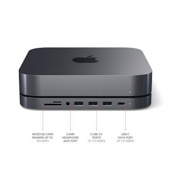Satechi Type-C Aluminum Stand & Hub for Mac Mini Space Gray