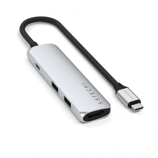 Satechi 4-i-1 USB-C Slim Multiport Adapter 4K Silver