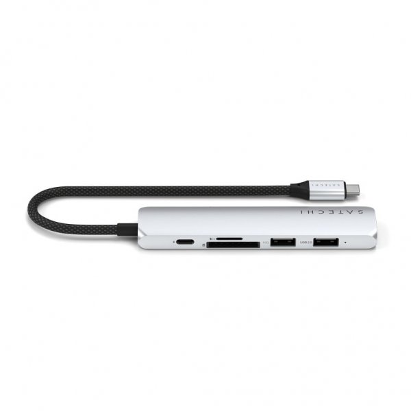 Satechi 6-i-1 USB-C Slim Multiport Adapter Silver