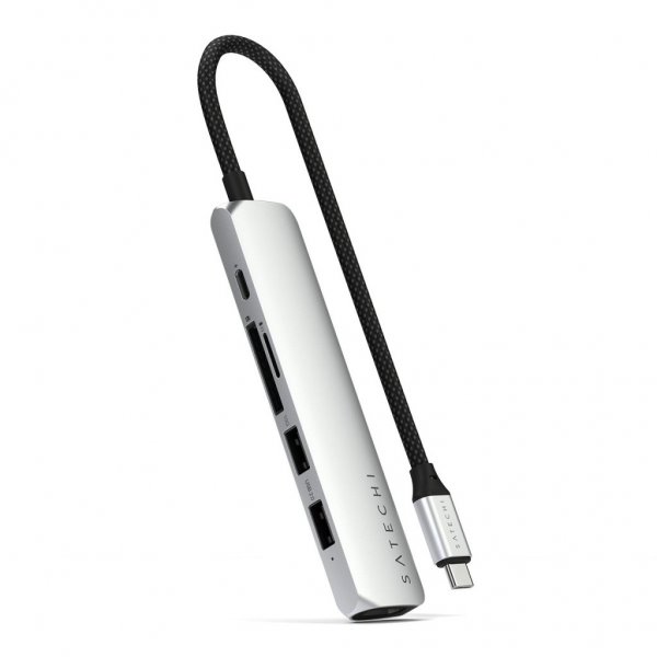 Satechi 6-i-1 USB-C Slim Multiport Adapter Silver