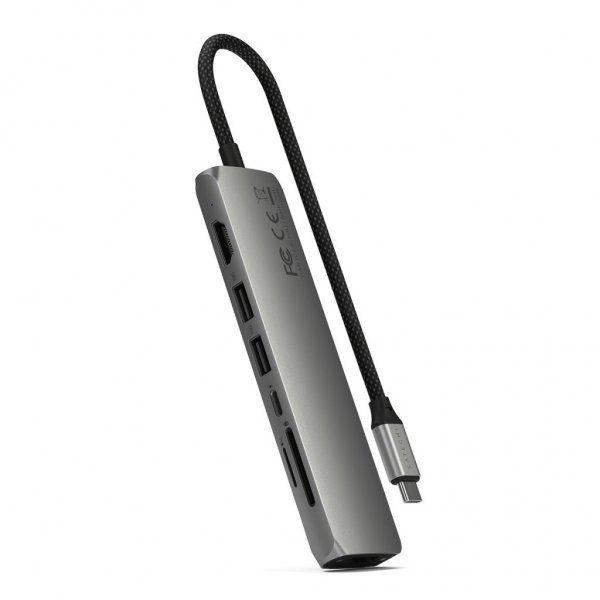 Satechi 7-i-1 USB-C Slim Multiport Adapter med Ethernet Space Gray