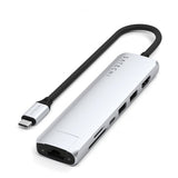 Satechi 7-i-1 USB-C Slim Multiport Adapter med Ethernet Silver