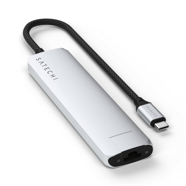 Satechi 7-i-1 USB-C Slim Multiport Adapter med Ethernet Silver
