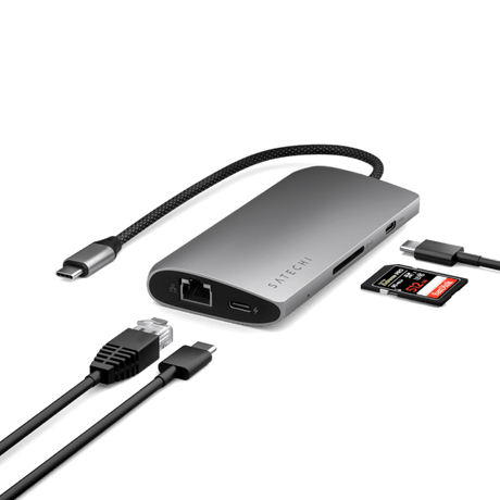 Satechi USB-C Multiport Adapter 8K With Ethernet V3 Space Gray