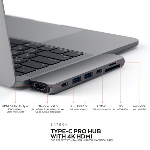 Satechi Type-C Pro Hub Adapter Silver