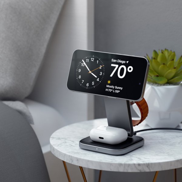 Satechi Trådlös Laddare 3-in-1 Foldable Qi2 Wireless Charging Stand MagSafe