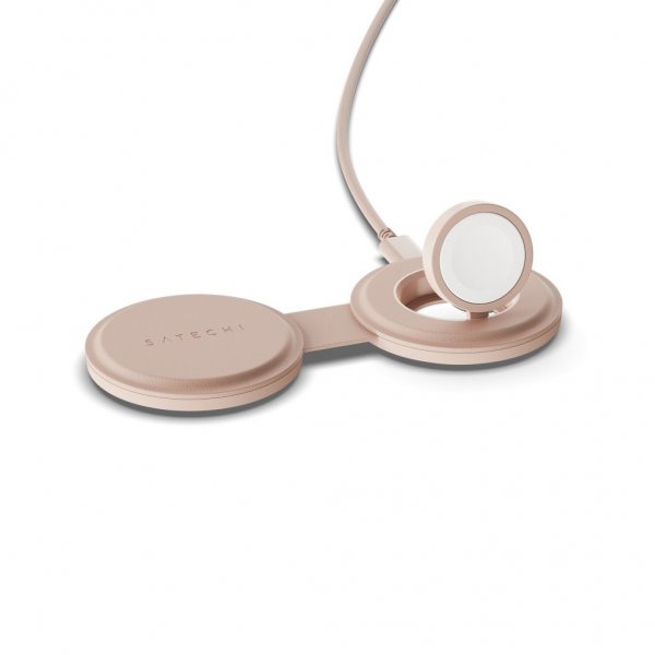 Satechi OntheGo 2-i-1 trådlös laddare Desert Rose