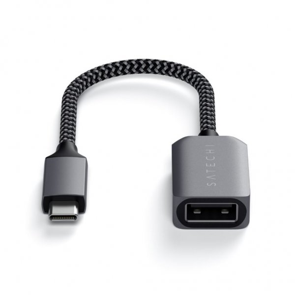 Satechi USB-C till USB-A 3.0 adapterkabel Grå