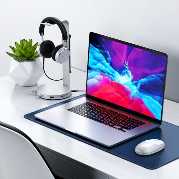 Satechi Aluminiumstativ för hörlurar med inbyggd USB-hub Space Grey