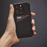 Mujjo iPhone 16 Pro Max Skal Full Leather Wallet Case Svart