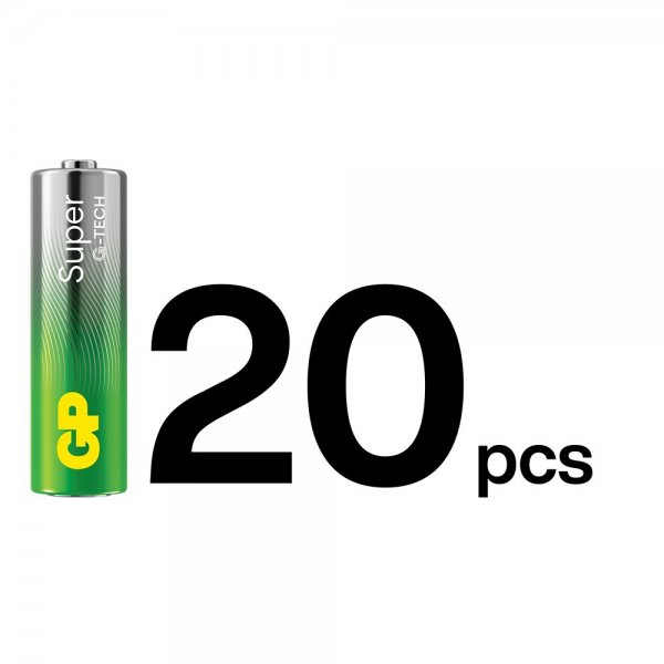 GP Super Alkaline AA-batteri 15A/LR6 20-pack