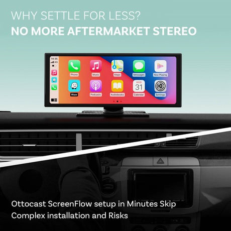 Ottocast ScreenFlow Portabel Infotainment-skärm för Bil CarPlay/Android Auto