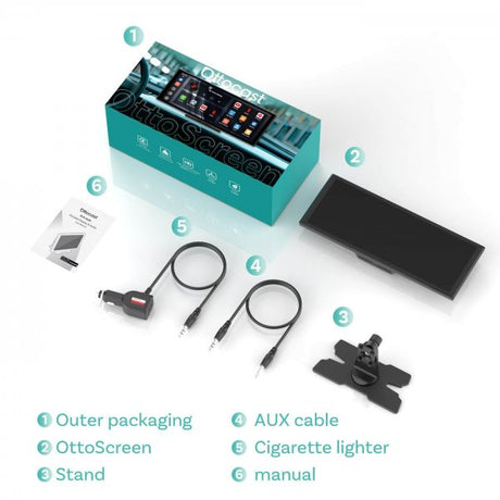 Ottocast ScreenFlow Portabel Infotainment-skärm för Bil CarPlay/Android Auto