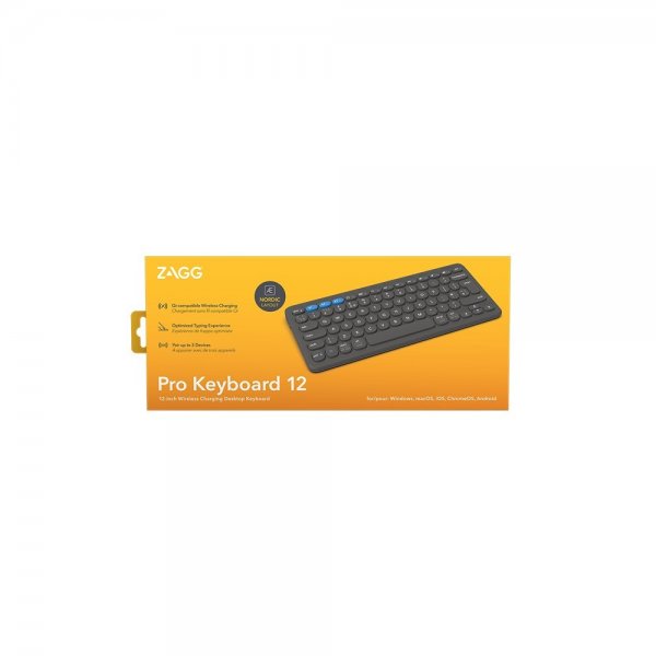 ZAGG Trådlöst Tangentbord Pro Keyboard 12 Nordic Charcoal
