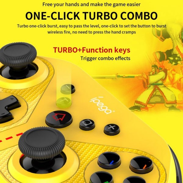 Ipega Trådlös Handkontroll Bluetooth Gul