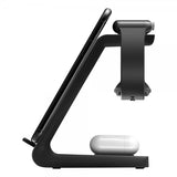 Deltaco Trådlös Laddare 3-in-1 Wireless Charger Svart