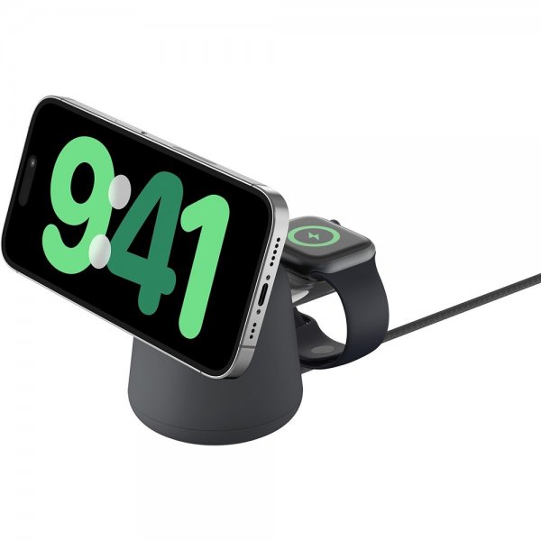 Belkin Trådlös Laddare BoostCharge Pro 2-in-1 MagSafe 15W Charcoal