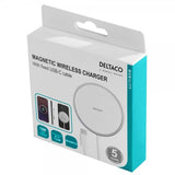 Deltaco Trådlös Laddare Magnetic Wireless Charger MagSafe Vit