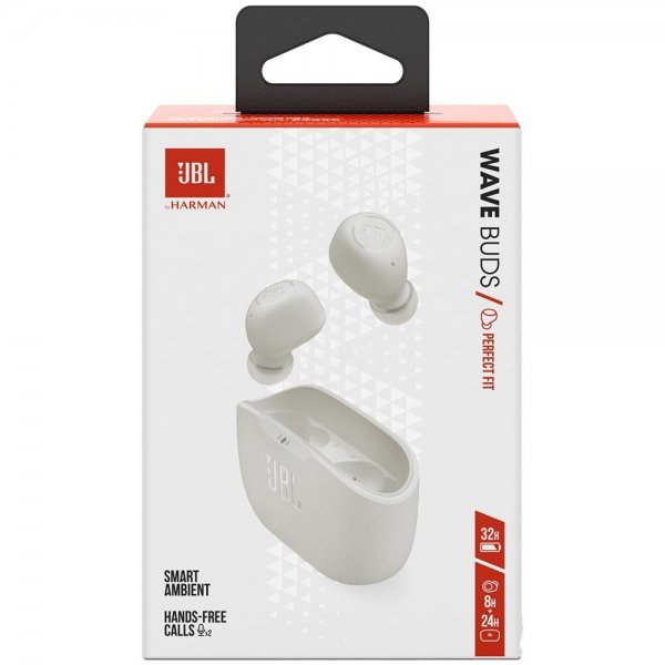 JBL Trådlösa Hörlurar Wave Buds Vit