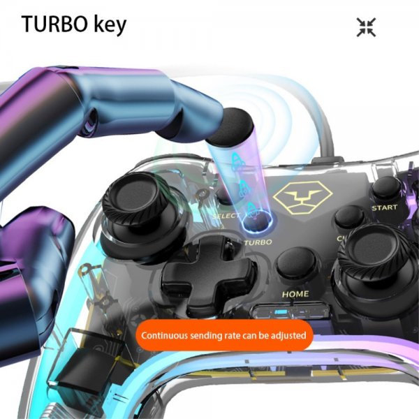 Aolion Transparent Spelkontroll Nintendo Switch/PC Trådad RGB