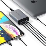Satechi 75W PD reseladdare med dubbla USB-C och USB-A uttag Grå