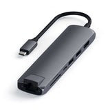 Satechi Slim USB-C MultiPort med Ethernet Space Grey