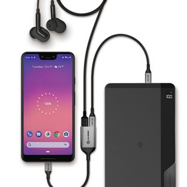 ALOGIC Ultra USB-C till USB-C-honkontakt och ljudutgång 10 cm