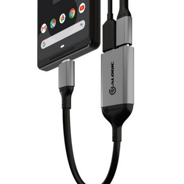 ALOGIC Ultra USB-C till USB-C-honkontakt och ljudutgång 10 cm