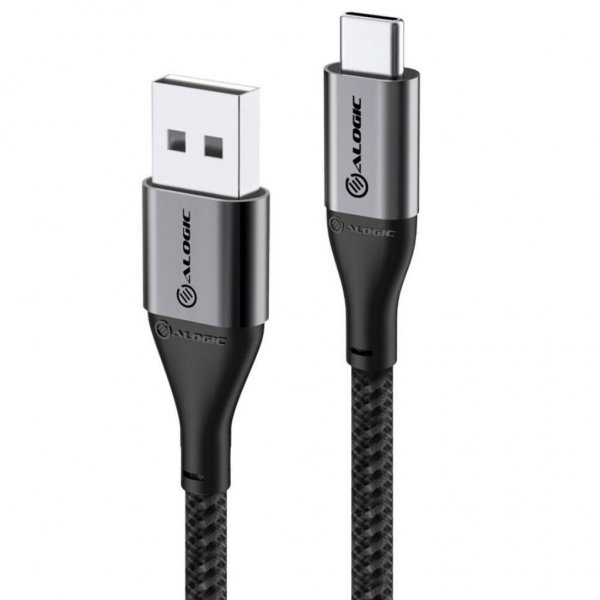 ALOGIC Ultra USB-A till USB-C kabel 3A/480Mbps 3 meter Rymdgrå