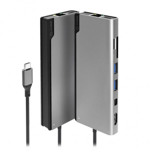 ALOGIC Ultra USB-C Dock PLUS - HDMI. MDP. USB. Ethernet. minneskortläsare och 100W PD Space Grey