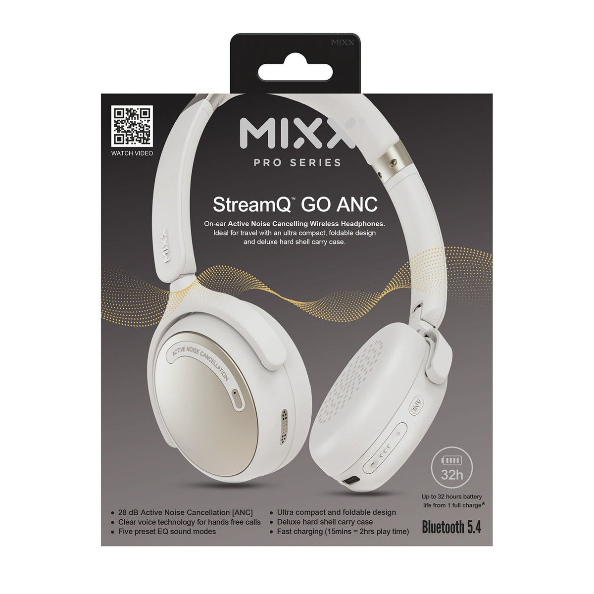 Mixx Trådlösa On-Ear Hörlurar StreamQ Go ANC Beige