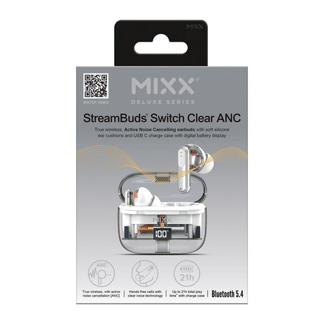 Mixx Trådlösa Hörlurar StreamBuds Switch Clear ANC Vit