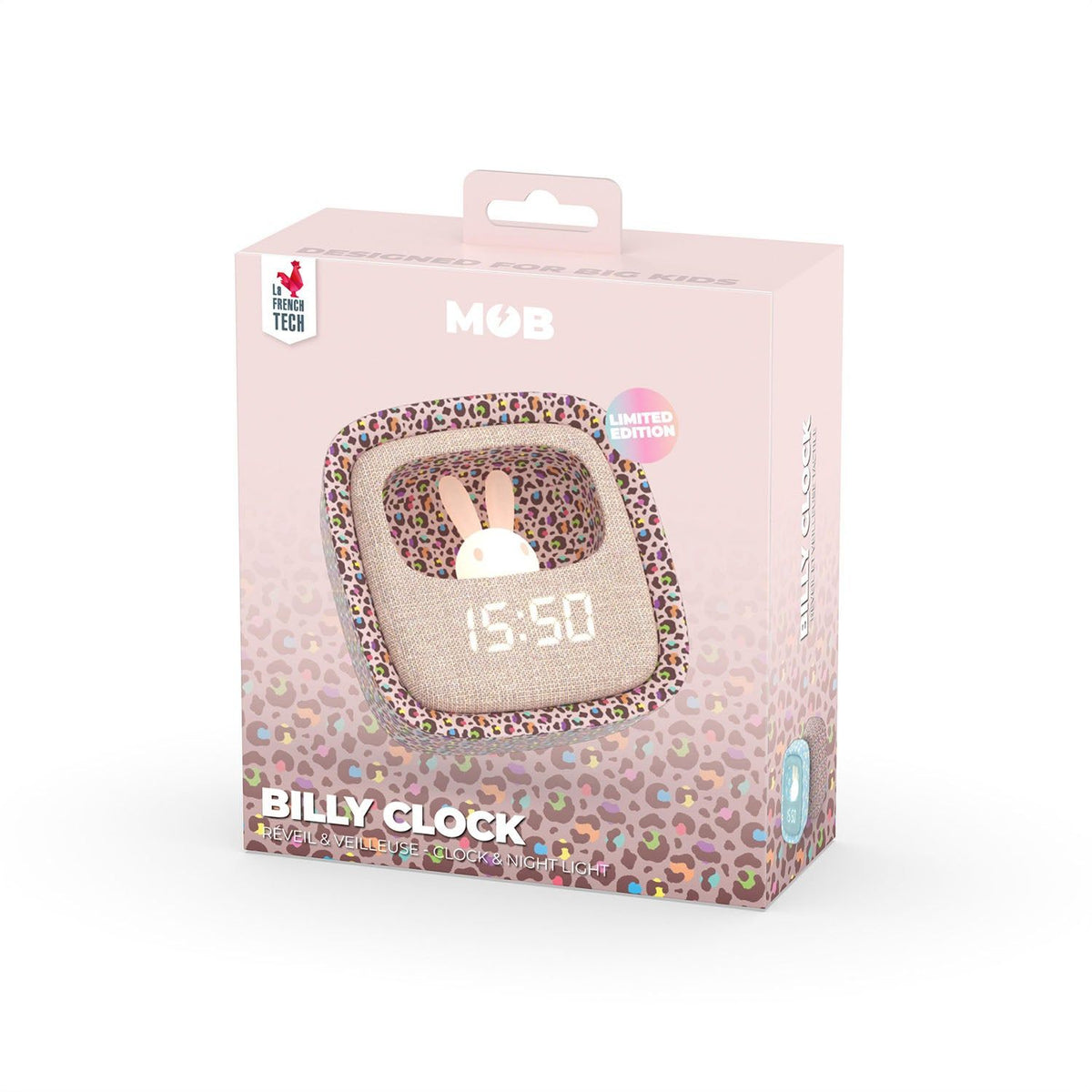 Mobility on Board Väckarklocka med Nattlampa Billy Clock Rainbow Leopard
